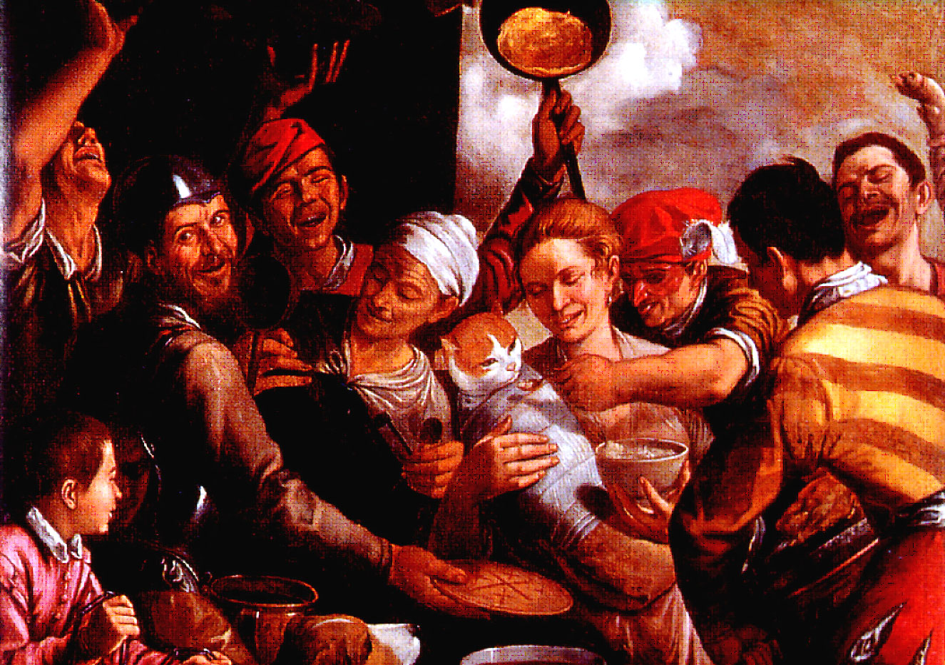 .José a dar a papa ao menino Jesus–Niccolò Frangipani-c.1555