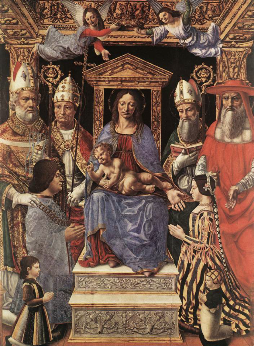 Ludovico Sforza e Beatrice d'Este, Pala Sforzesca, Pinacoteca de Brera, Milão.c.1494
